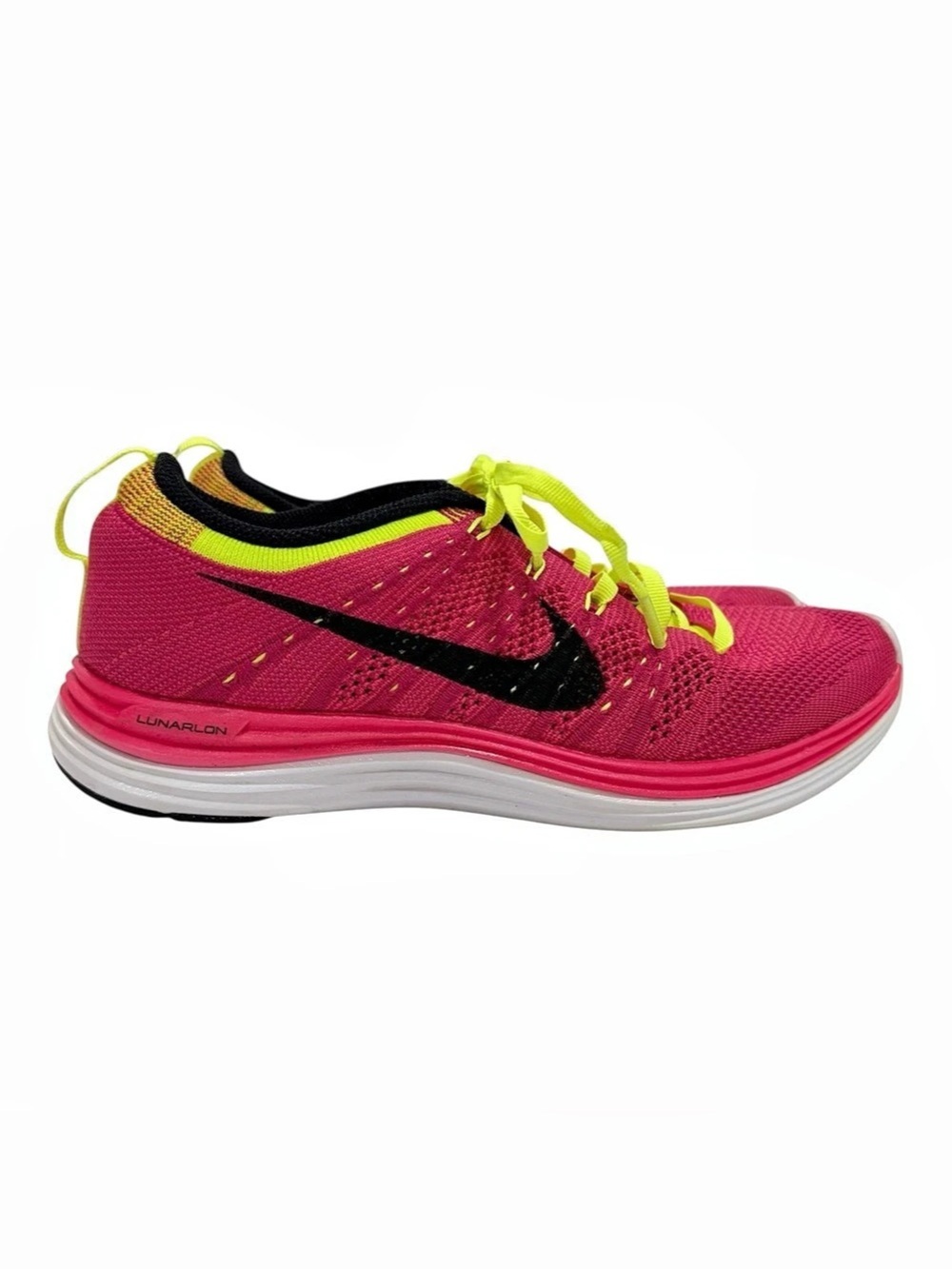 Nike LunarFly+ + Athletic Shoes Hot Pink & Lime Green | Size 7